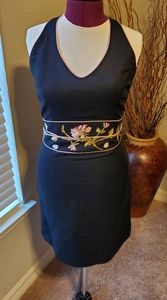 Jessica Howard Black Linen Dress